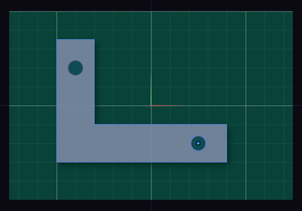 A picture of a bracket on a cutting mat with its outline sketched over it