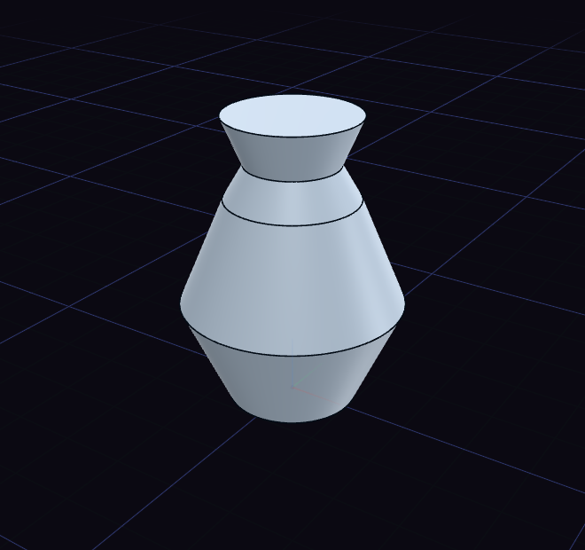 A vase made by revolving a half outline