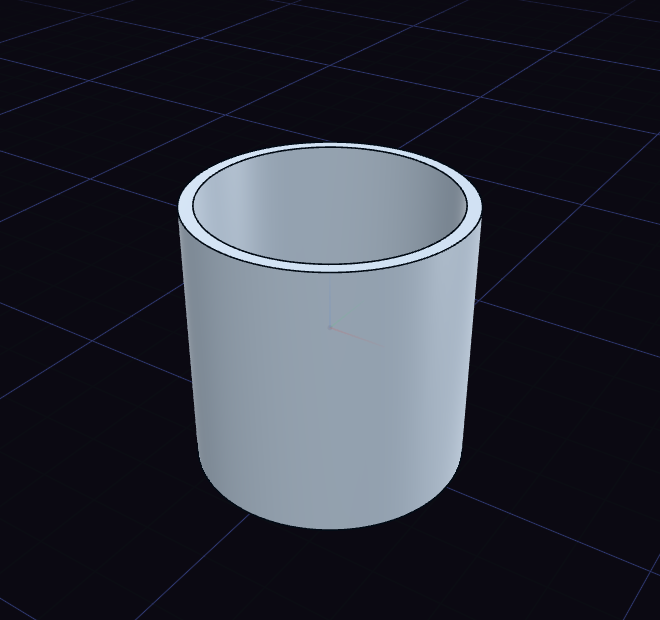 A cylinder hollowed into an open mug