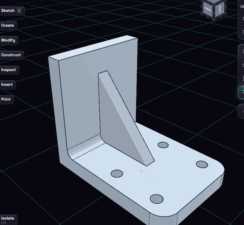 A part turning in the viewport as the right button is dragged