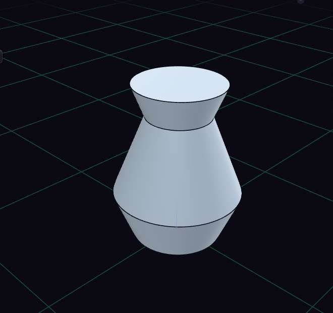 A vase made by revolving a half outline