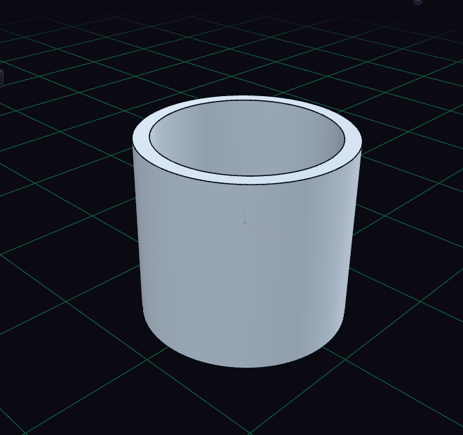 A cylinder hollowed into an open mug